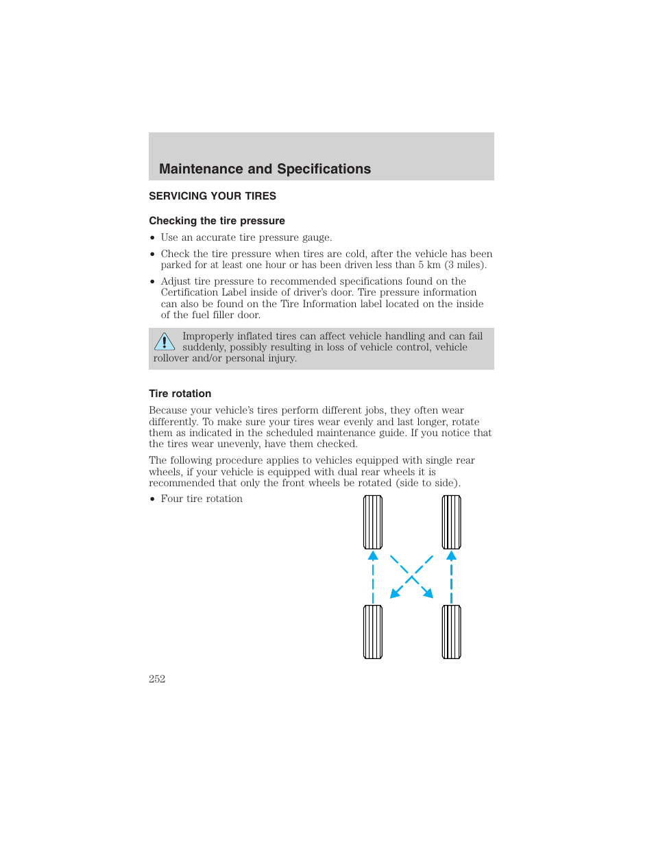 Maintenance and specifications | FORD 2003 F-150 v.3 User Manual | Page 252 / 280