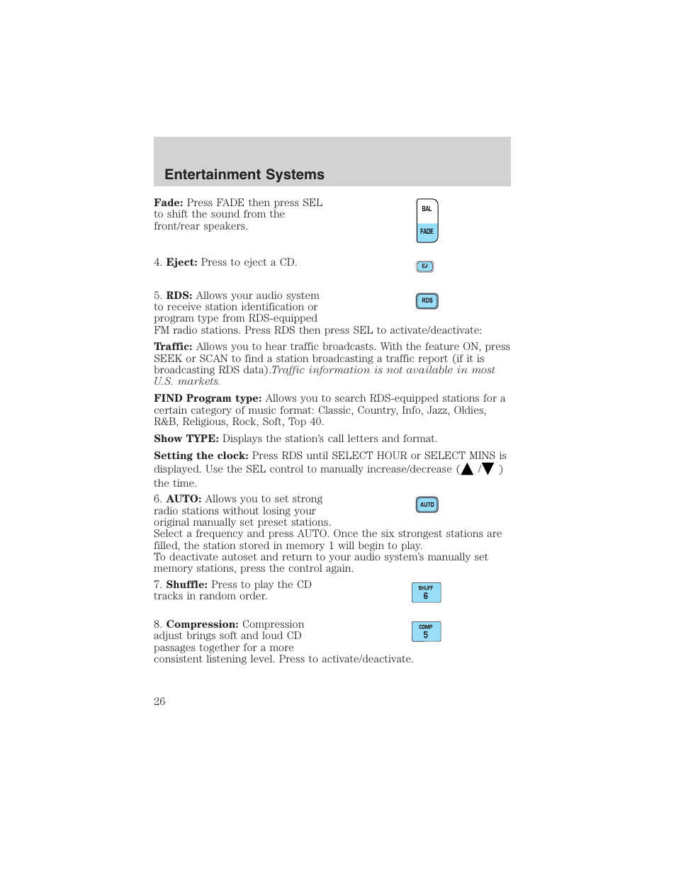 Entertainment systems | FORD 2003 F-150 v.3 User Manual | Page 26 / 280