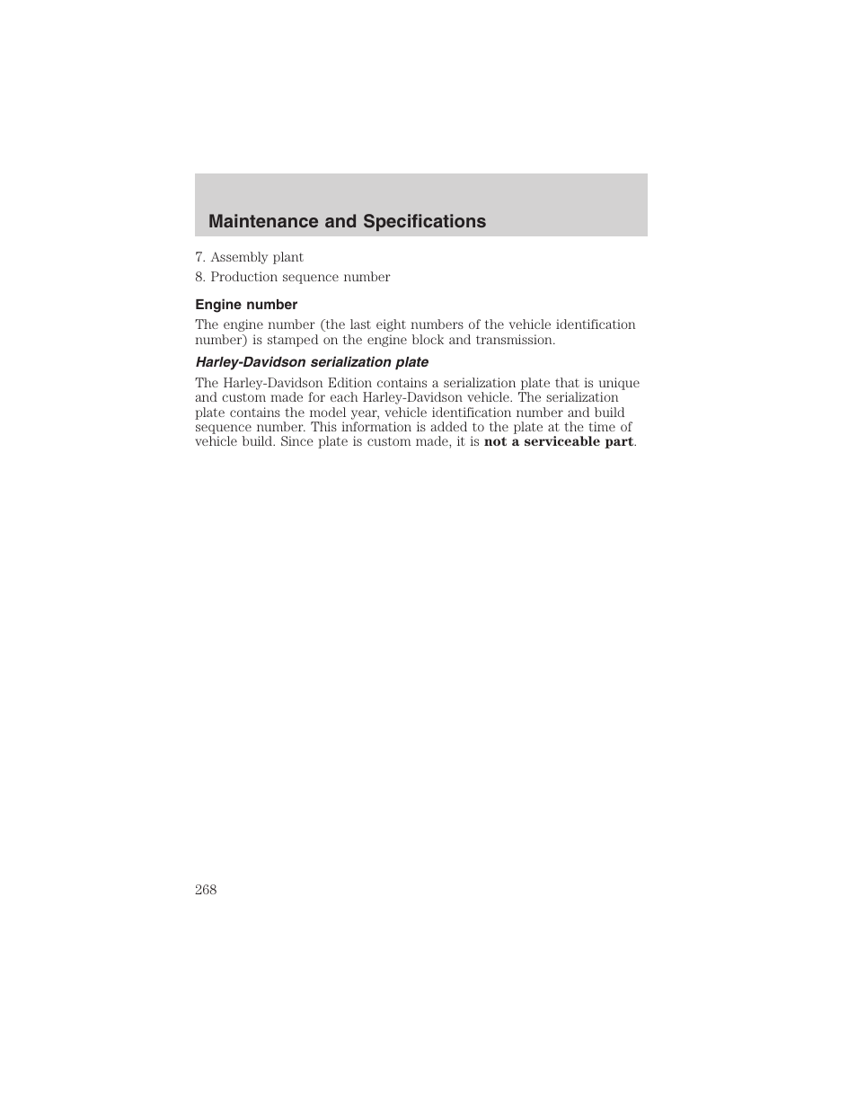 Maintenance and specifications | FORD 2003 F-150 v.3 User Manual | Page 268 / 280