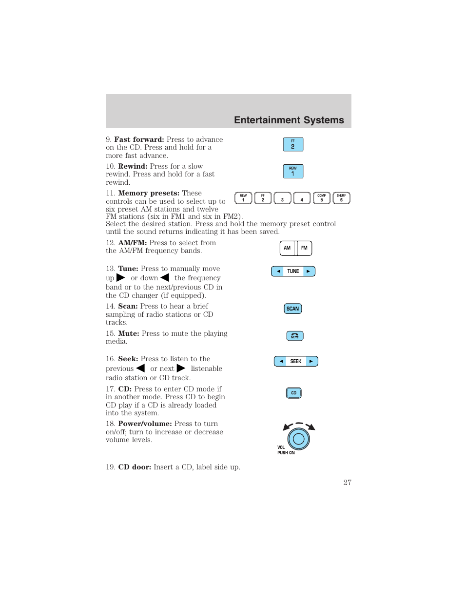 Entertainment systems | FORD 2003 F-150 v.3 User Manual | Page 27 / 280