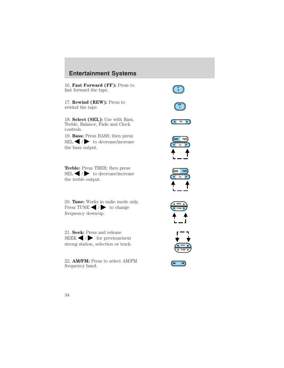 Entertainment systems | FORD 2003 F-150 v.3 User Manual | Page 34 / 280