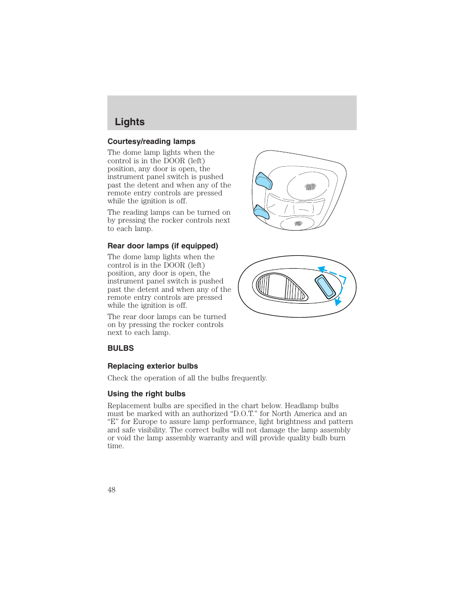 Lights | FORD 2003 F-150 v.3 User Manual | Page 48 / 280
