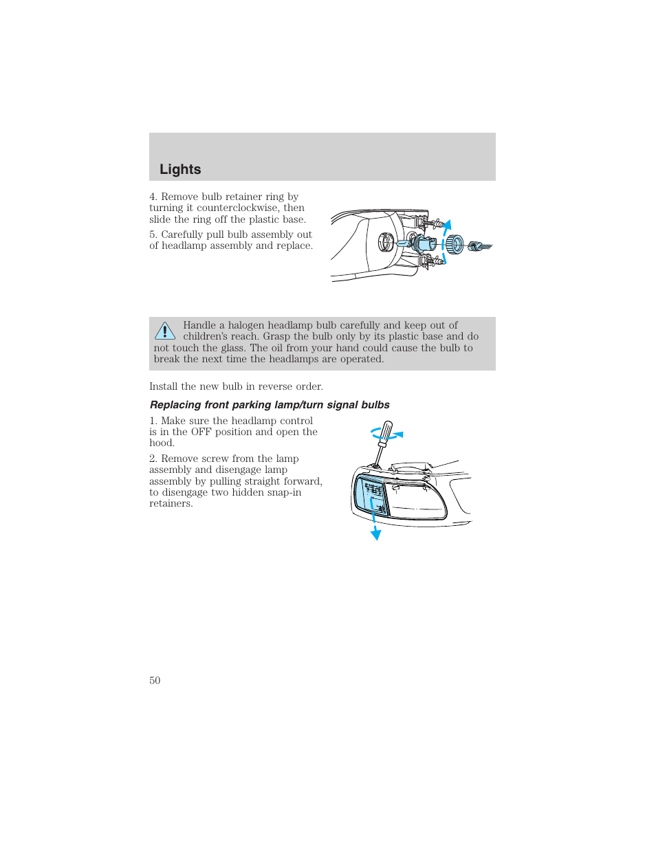 Lights | FORD 2003 F-150 v.3 User Manual | Page 50 / 280