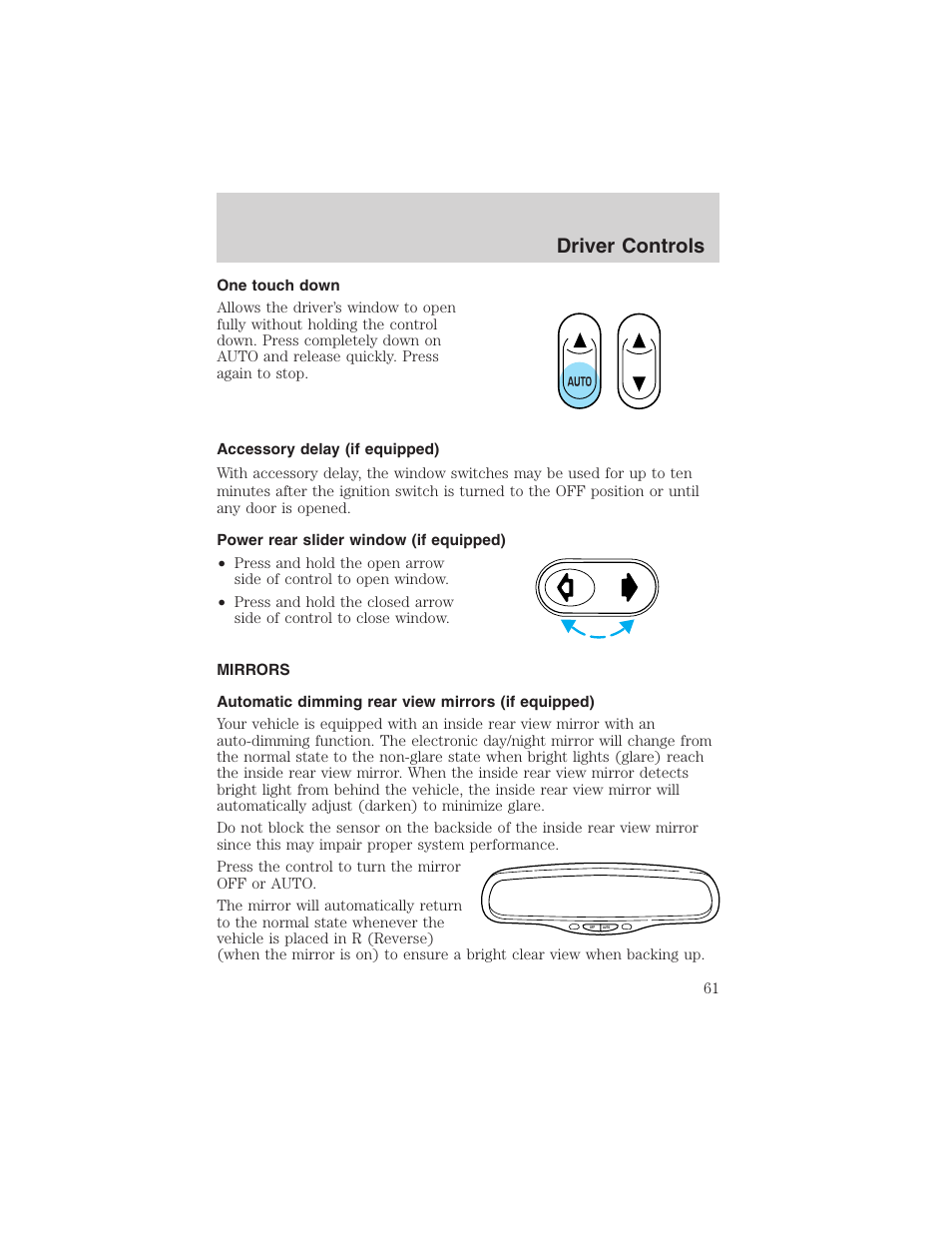 Driver controls | FORD 2003 F-150 v.3 User Manual | Page 61 / 280