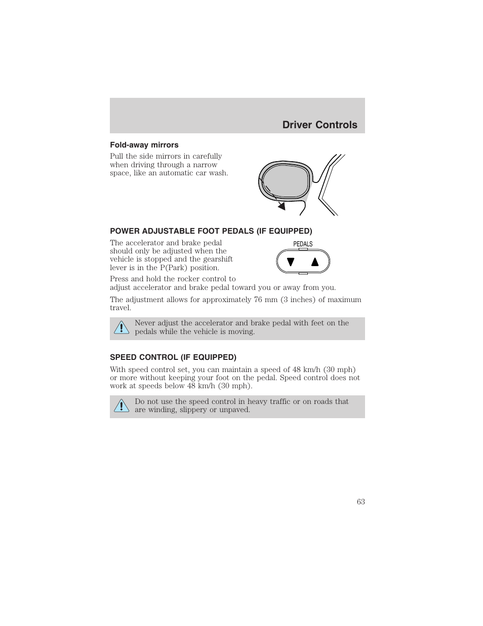 Driver controls | FORD 2003 F-150 v.3 User Manual | Page 63 / 280
