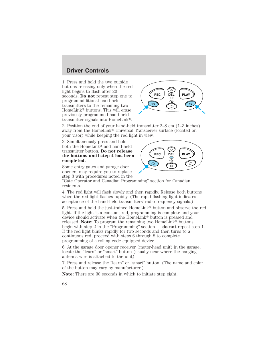Driver controls | FORD 2003 F-150 v.3 User Manual | Page 68 / 280