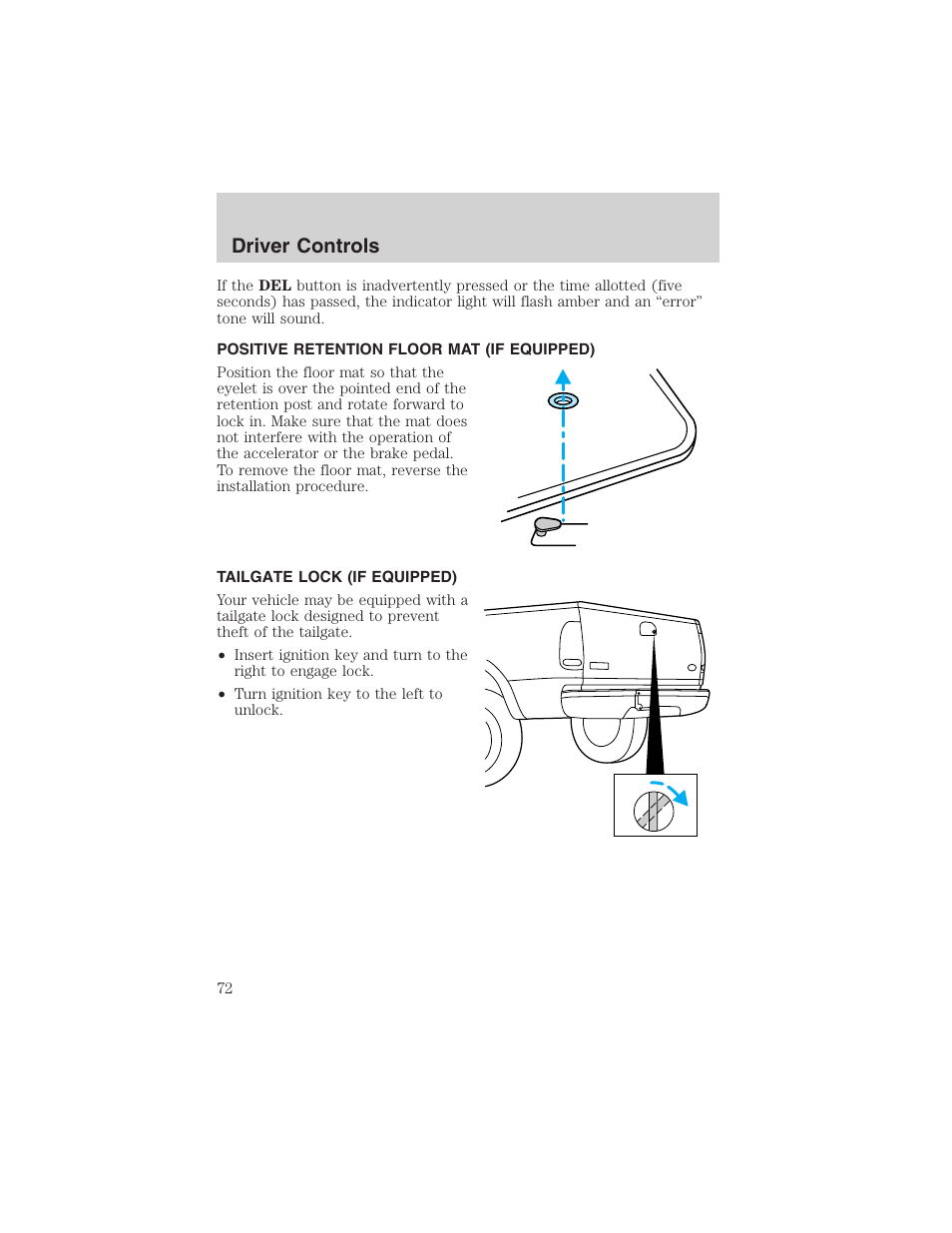 Driver controls | FORD 2003 F-150 v.3 User Manual | Page 72 / 280