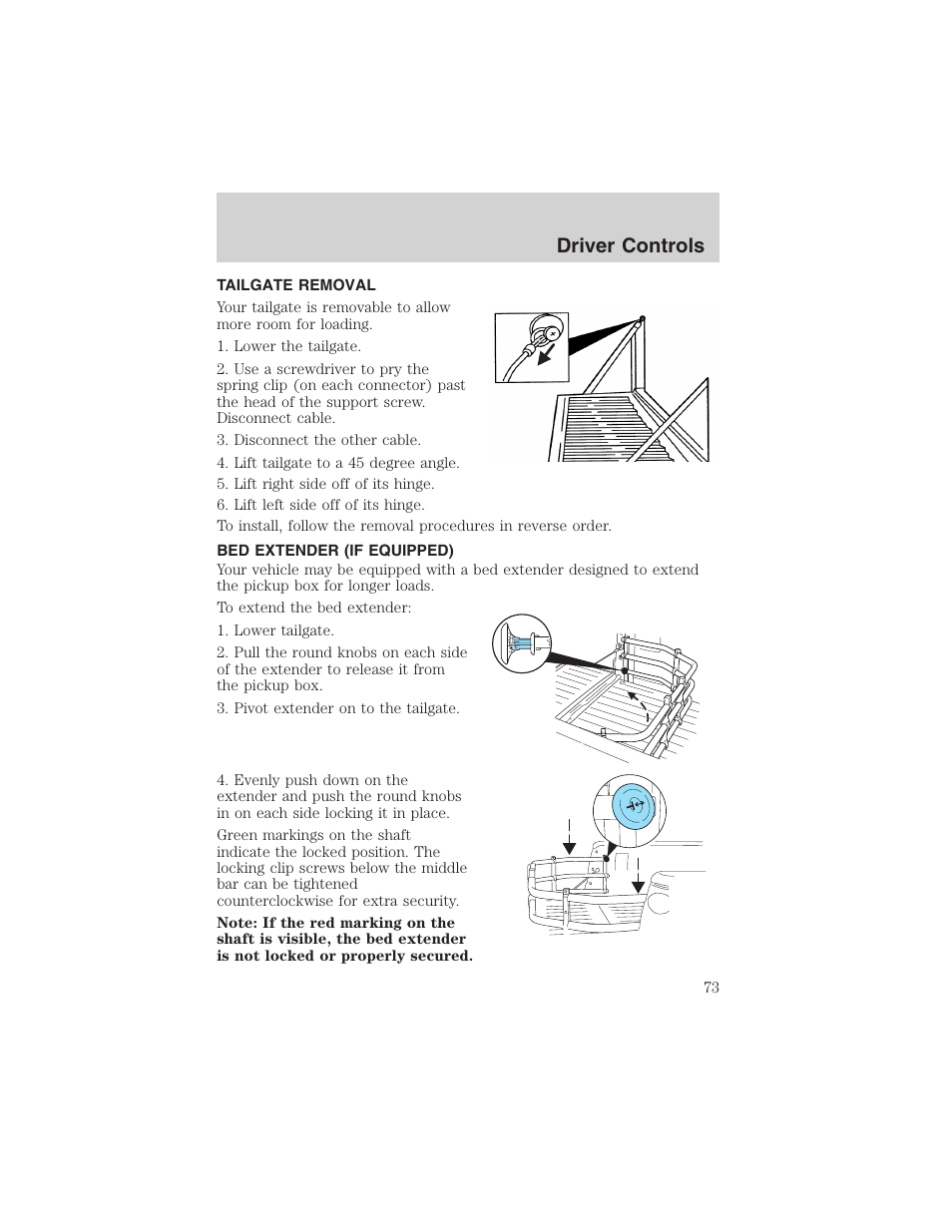 Driver controls | FORD 2003 F-150 v.3 User Manual | Page 73 / 280