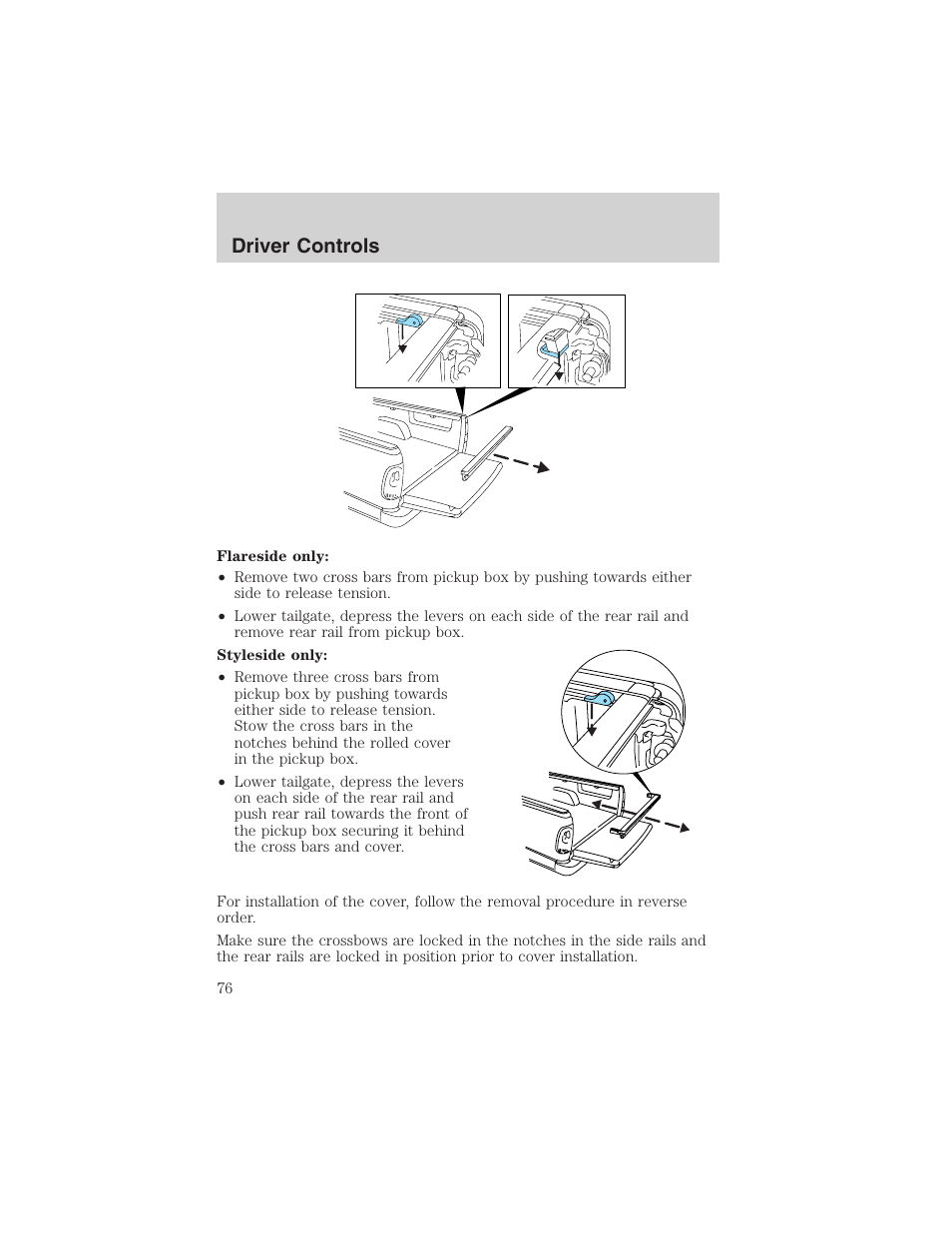 Driver controls | FORD 2003 F-150 v.3 User Manual | Page 76 / 280