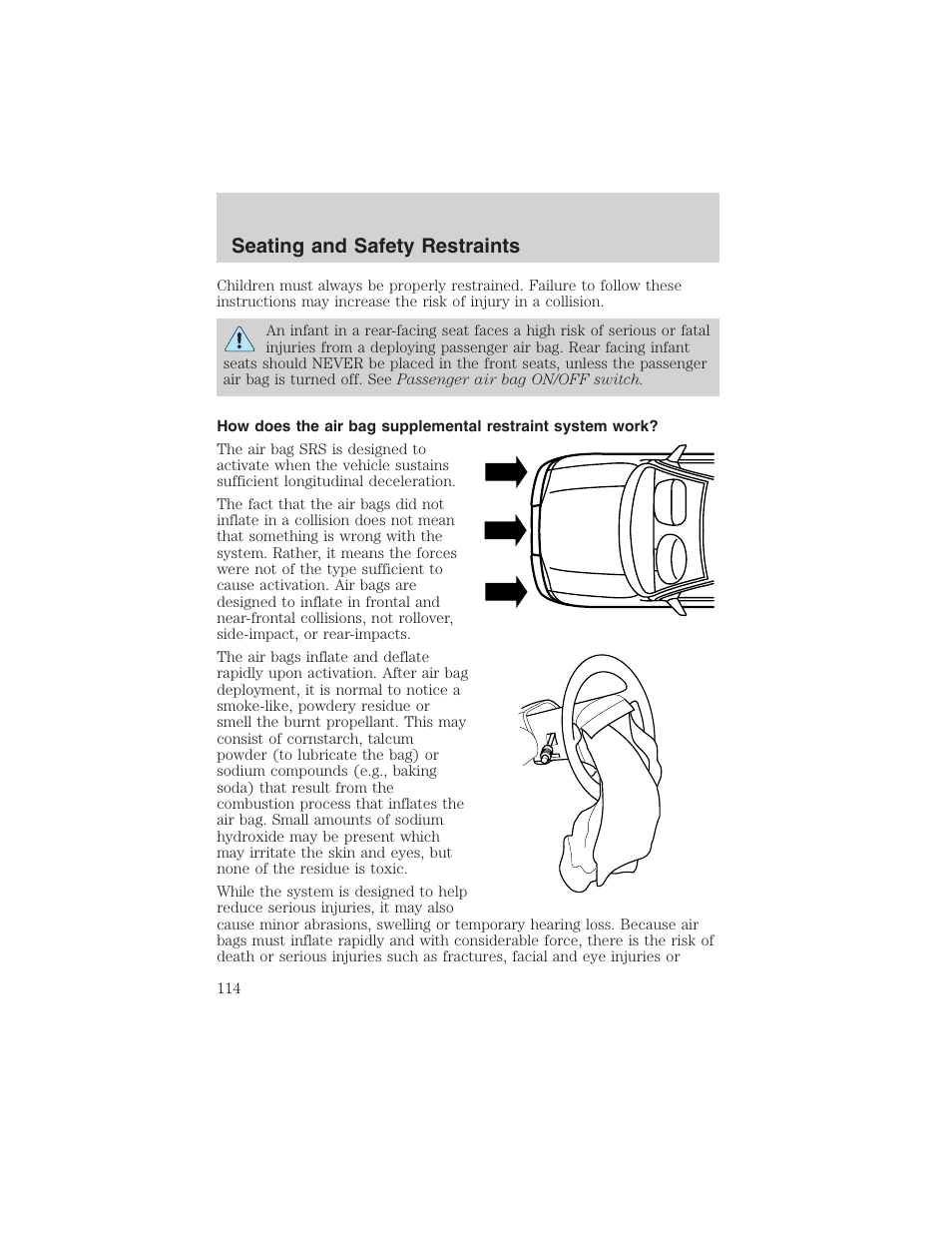 Seating and safety restraints | FORD 2003 F-150 v.4 User Manual | Page 114 / 280