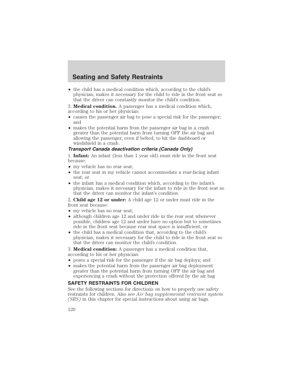 Seating and safety restraints | FORD 2003 F-150 v.4 User Manual | Page 120 / 280