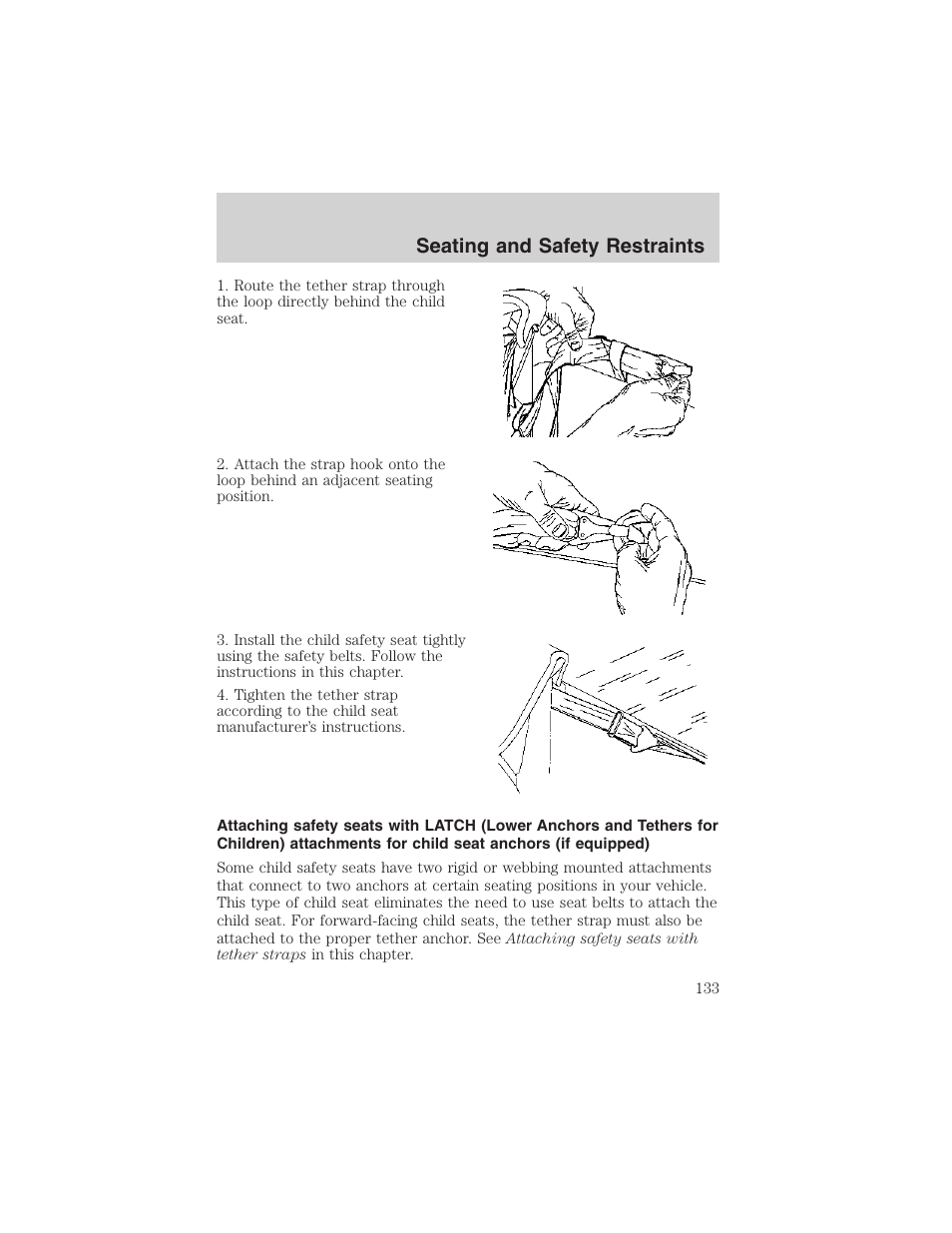 Seating and safety restraints | FORD 2003 F-150 v.4 User Manual | Page 133 / 280