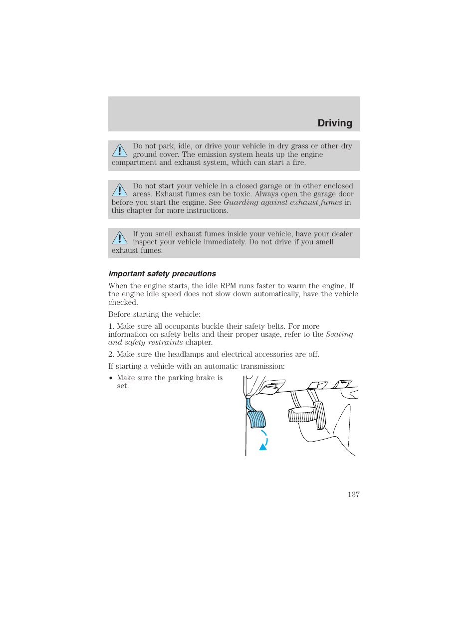 Driving | FORD 2003 F-150 v.4 User Manual | Page 137 / 280