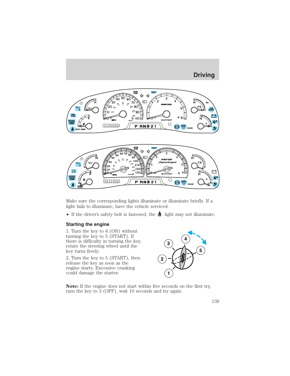 Driving | FORD 2003 F-150 v.4 User Manual | Page 139 / 280