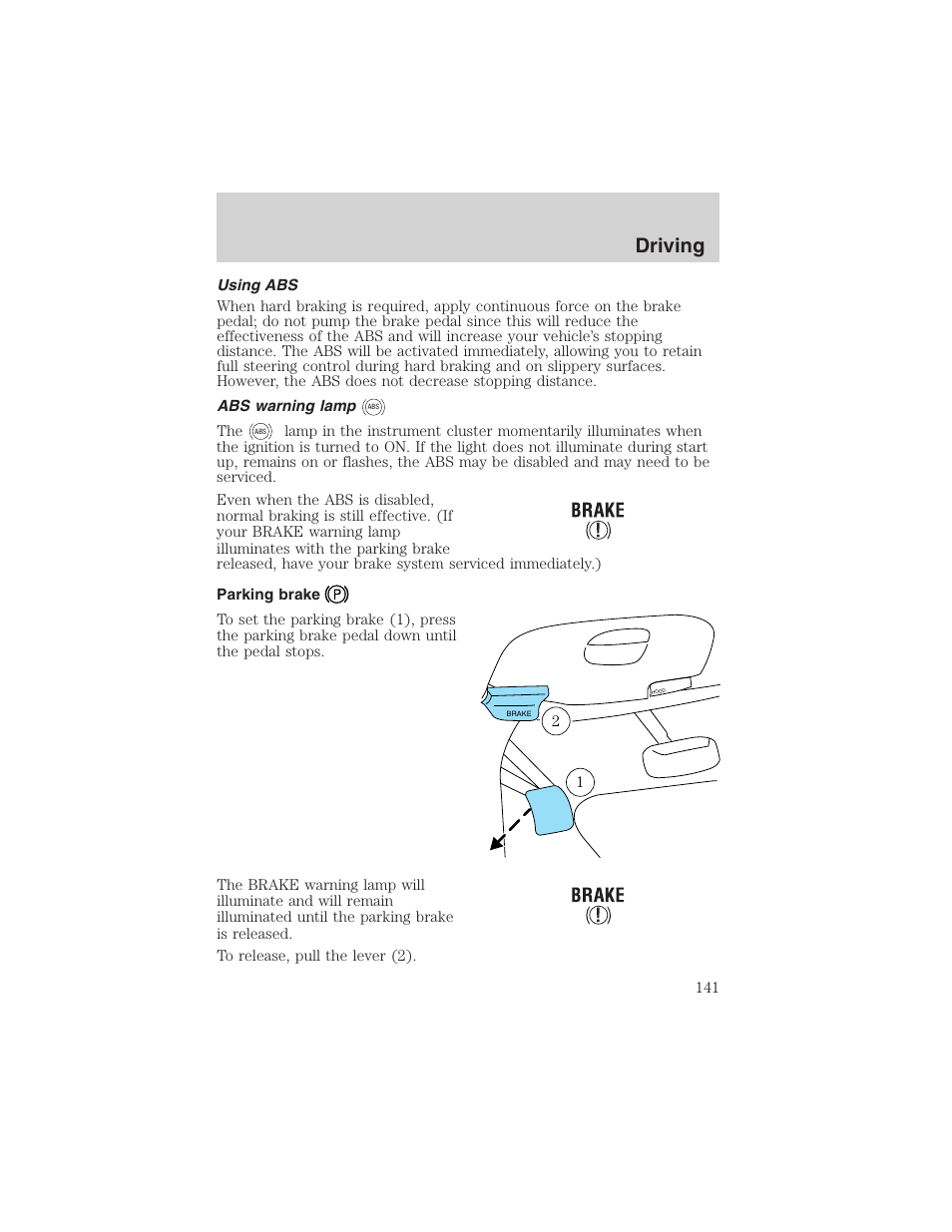 Driving | FORD 2003 F-150 v.4 User Manual | Page 141 / 280