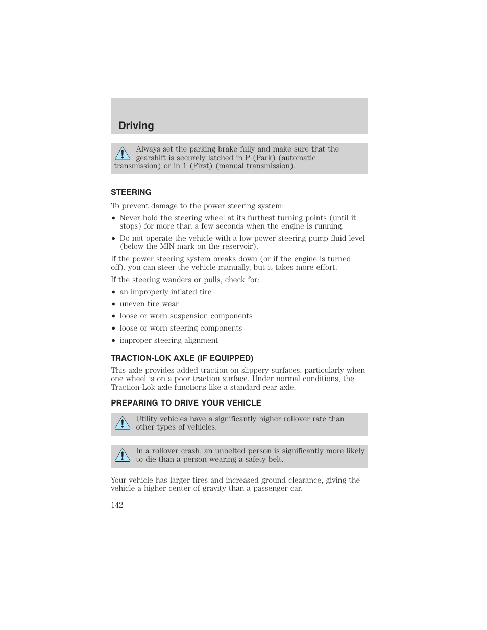Driving | FORD 2003 F-150 v.4 User Manual | Page 142 / 280