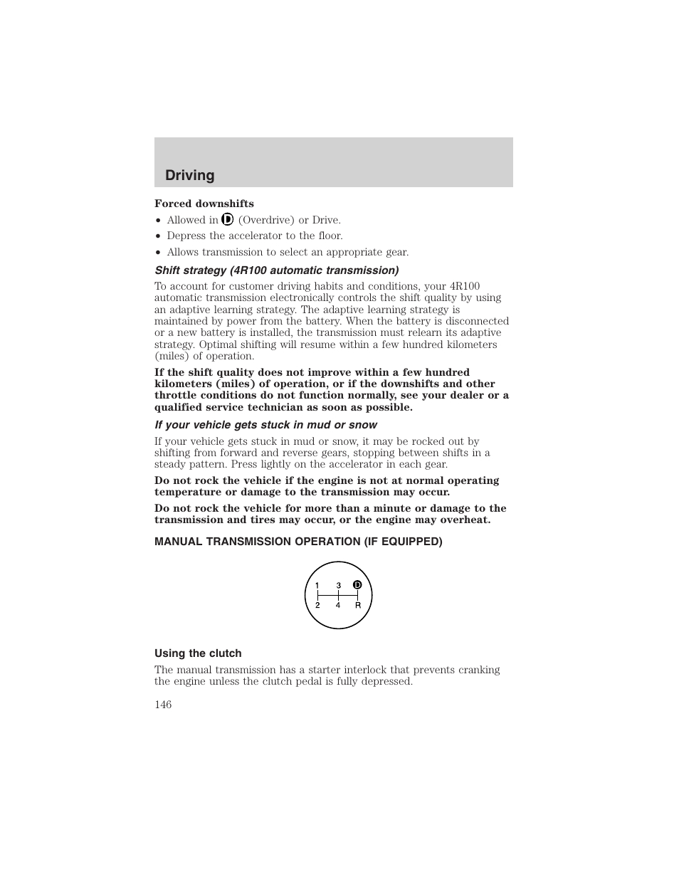 Driving | FORD 2003 F-150 v.4 User Manual | Page 146 / 280