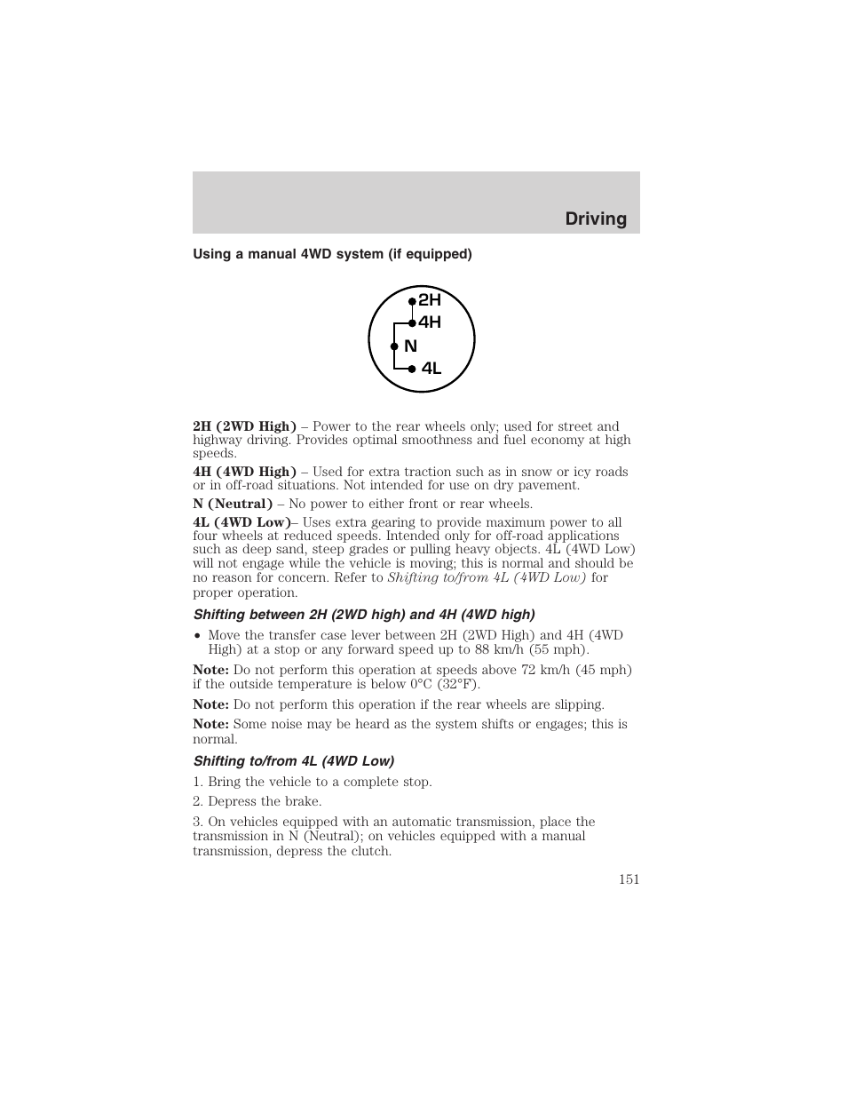 Driving | FORD 2003 F-150 v.4 User Manual | Page 151 / 280
