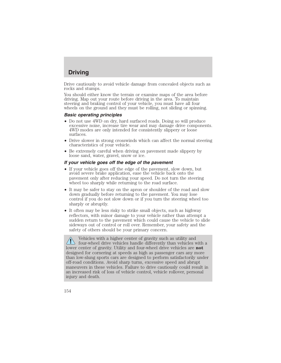 Driving | FORD 2003 F-150 v.4 User Manual | Page 154 / 280