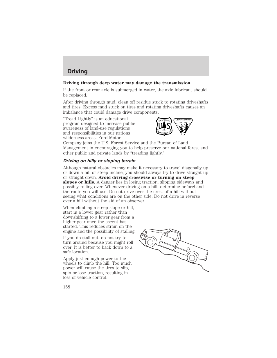 Driving | FORD 2003 F-150 v.4 User Manual | Page 158 / 280