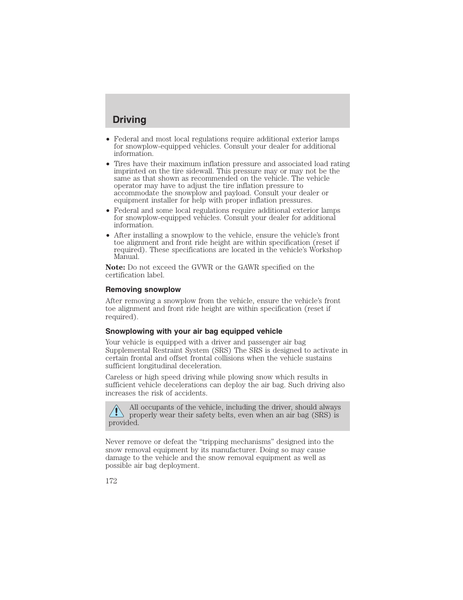 Driving | FORD 2003 F-150 v.4 User Manual | Page 172 / 280