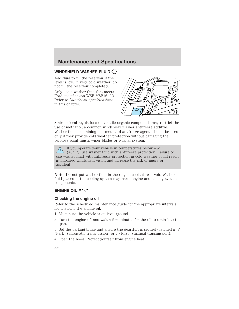 Maintenance and specifications | FORD 2003 F-150 v.4 User Manual | Page 220 / 280