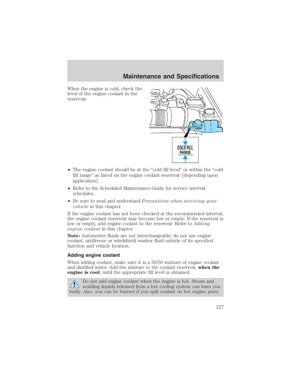 Maintenance and specifications | FORD 2003 F-150 v.4 User Manual | Page 227 / 280