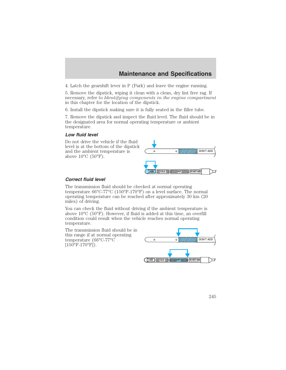Maintenance and specifications | FORD 2003 F-150 v.4 User Manual | Page 245 / 280