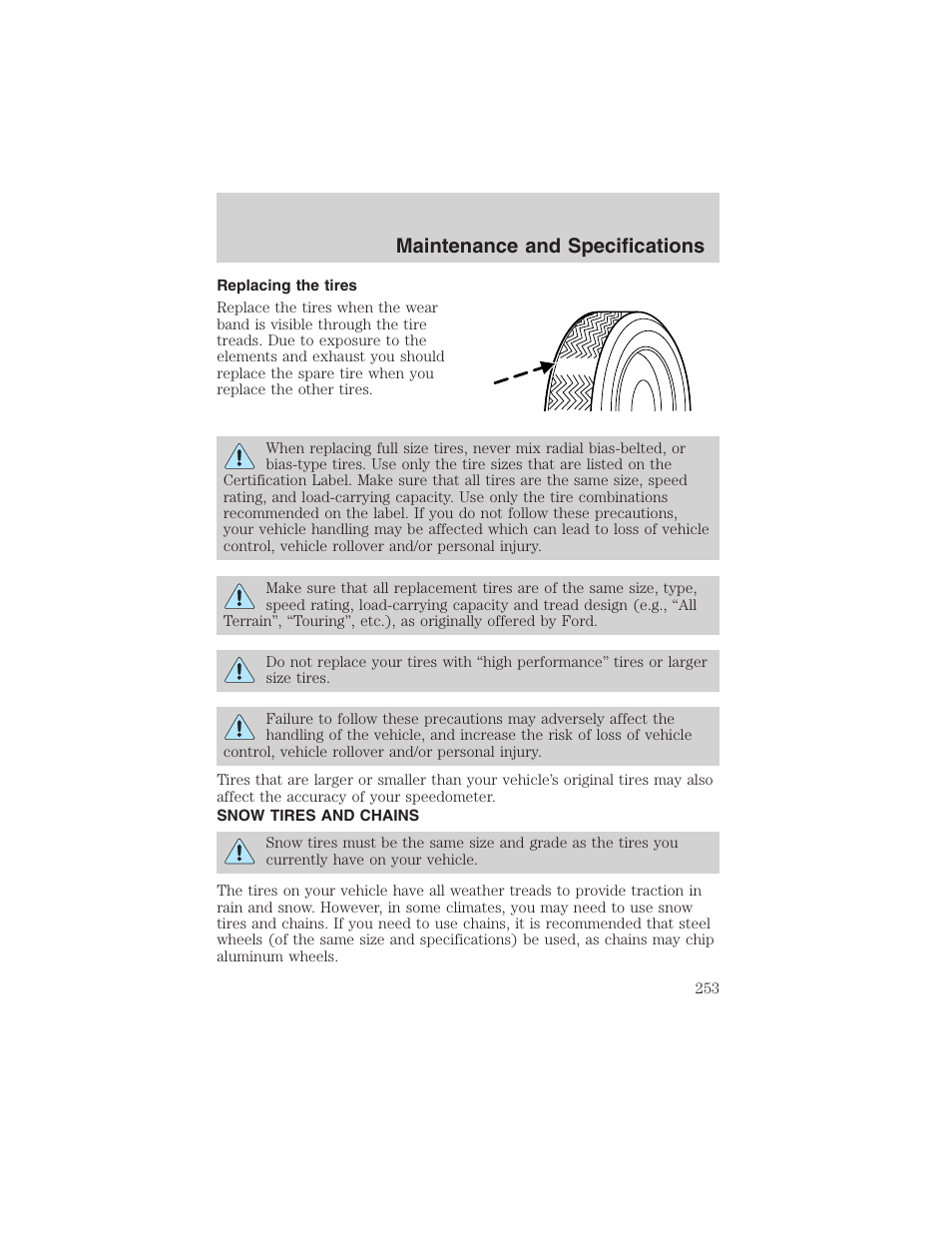 Maintenance and specifications | FORD 2003 F-150 v.4 User Manual | Page 253 / 280
