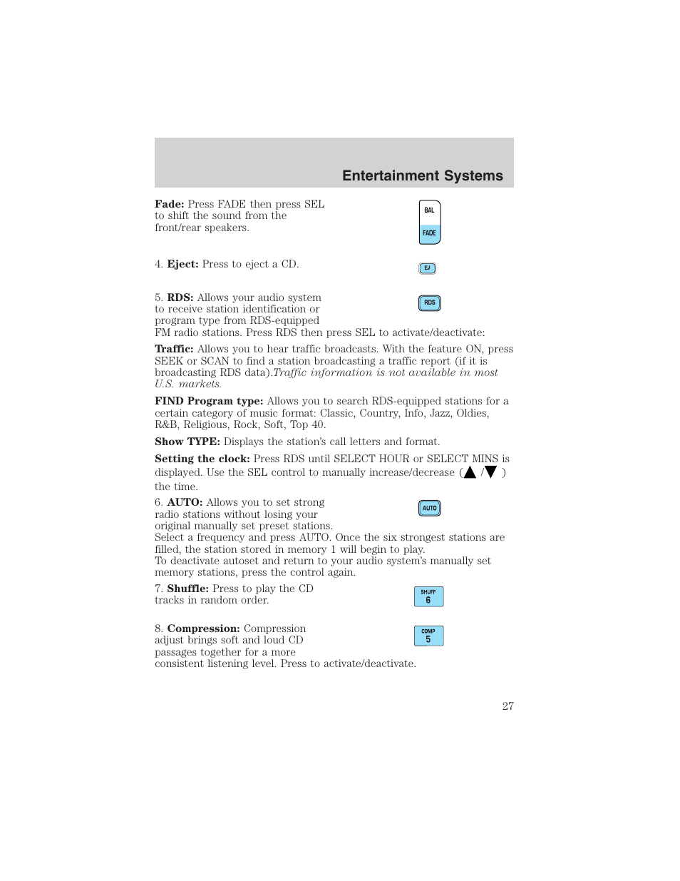 Entertainment systems | FORD 2003 F-150 v.4 User Manual | Page 27 / 280
