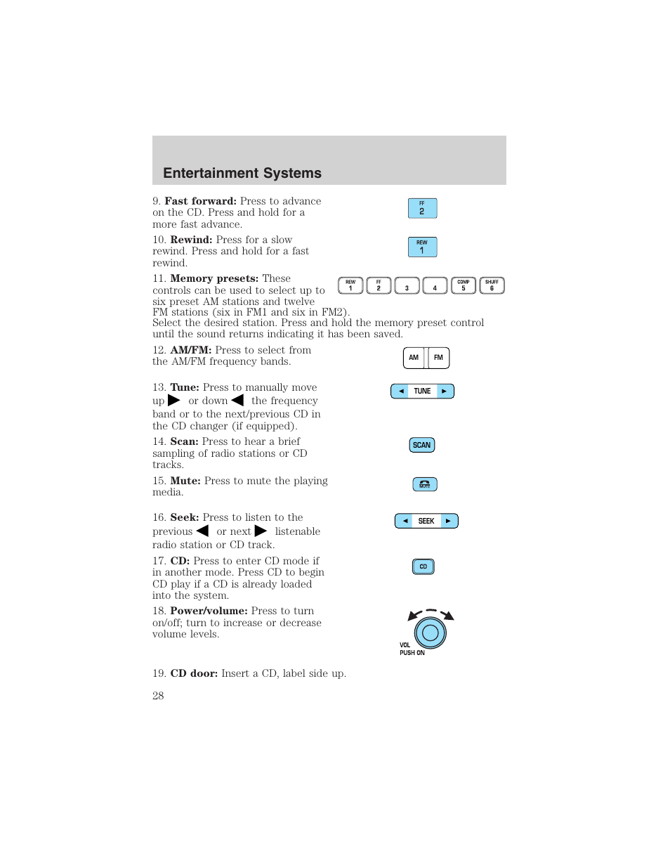 Entertainment systems | FORD 2003 F-150 v.4 User Manual | Page 28 / 280