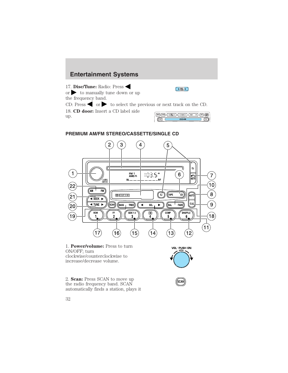 Entertainment systems | FORD 2003 F-150 v.4 User Manual | Page 32 / 280