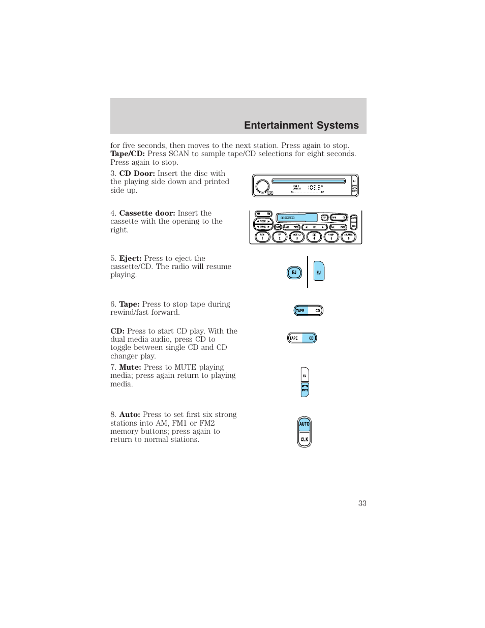 Entertainment systems | FORD 2003 F-150 v.4 User Manual | Page 33 / 280