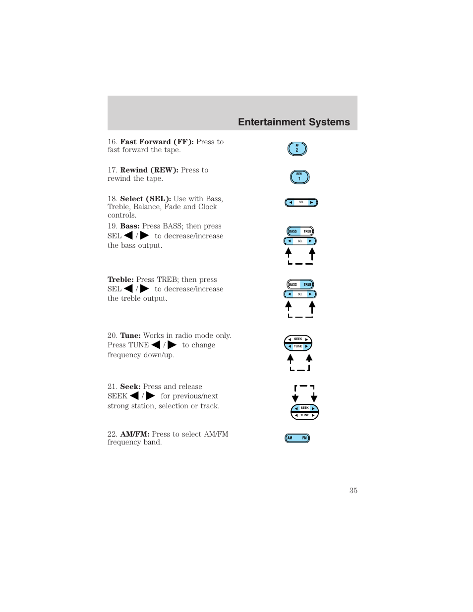 Entertainment systems | FORD 2003 F-150 v.4 User Manual | Page 35 / 280