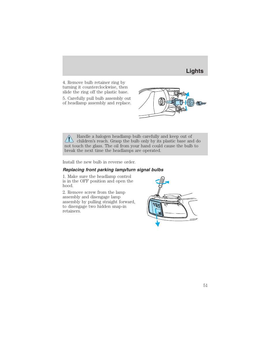 Lights | FORD 2003 F-150 v.4 User Manual | Page 51 / 280