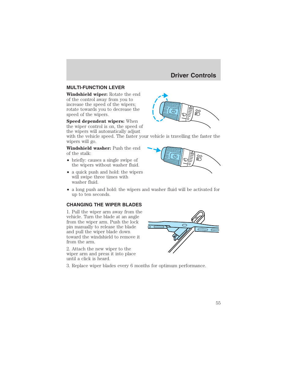 Driver controls | FORD 2003 F-150 v.4 User Manual | Page 55 / 280