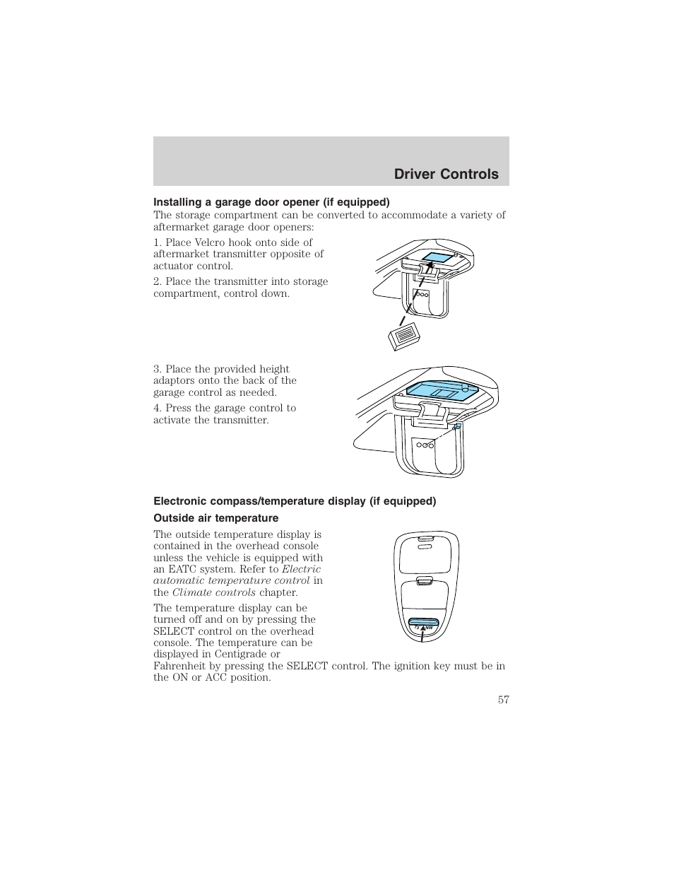 Driver controls | FORD 2003 F-150 v.4 User Manual | Page 57 / 280