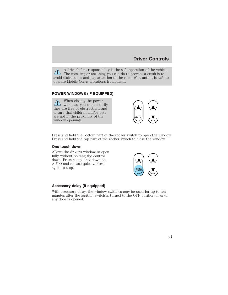 Driver controls | FORD 2003 F-150 v.4 User Manual | Page 61 / 280