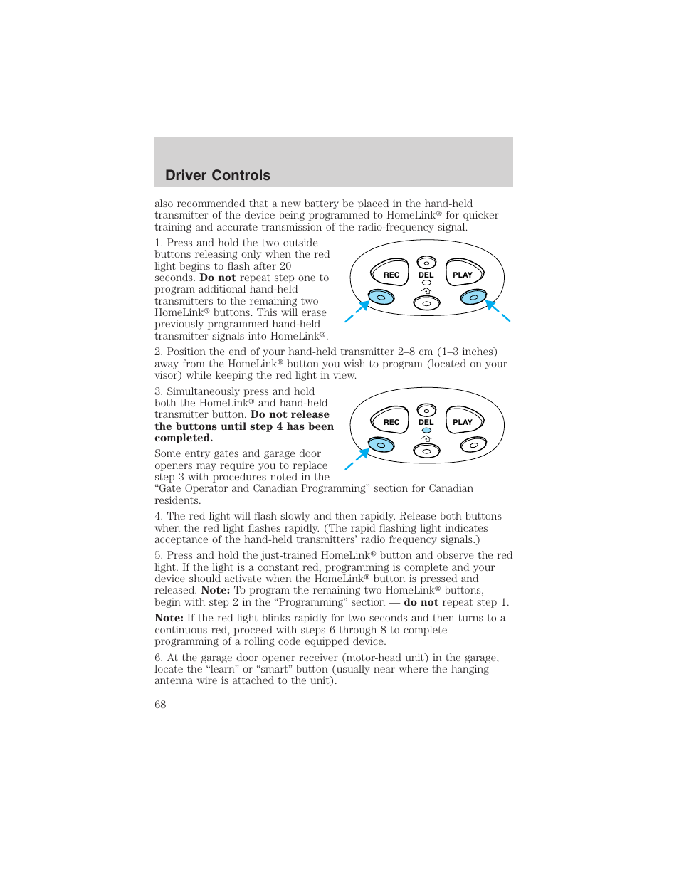 Driver controls | FORD 2003 F-150 v.4 User Manual | Page 68 / 280