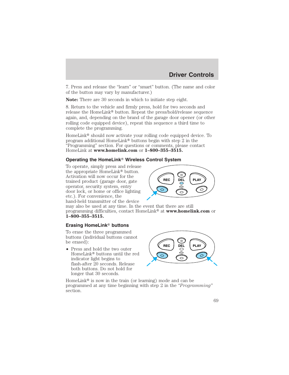 Driver controls | FORD 2003 F-150 v.4 User Manual | Page 69 / 280