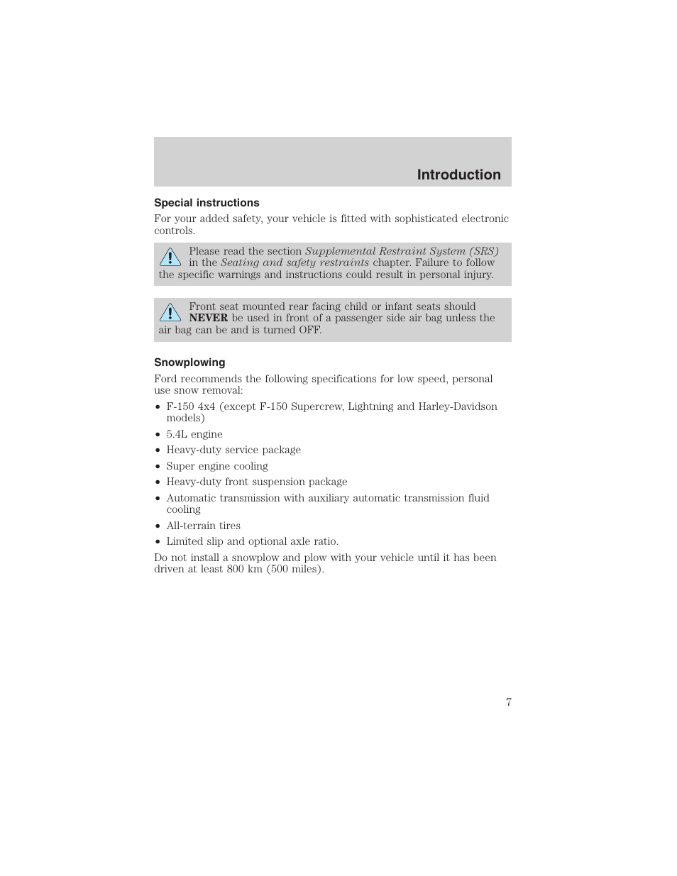 Introduction | FORD 2003 F-150 v.4 User Manual | Page 7 / 280