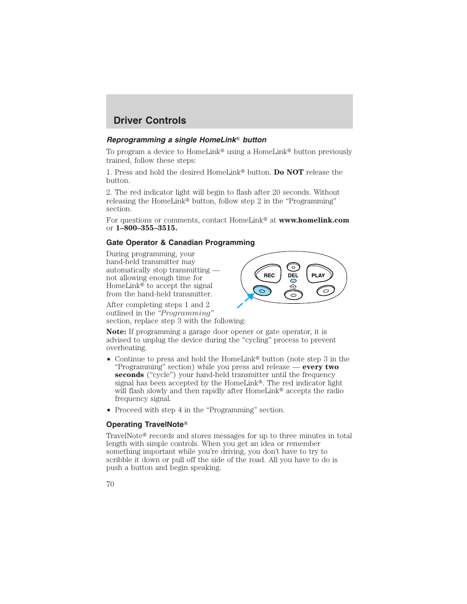 Driver controls | FORD 2003 F-150 v.4 User Manual | Page 70 / 280