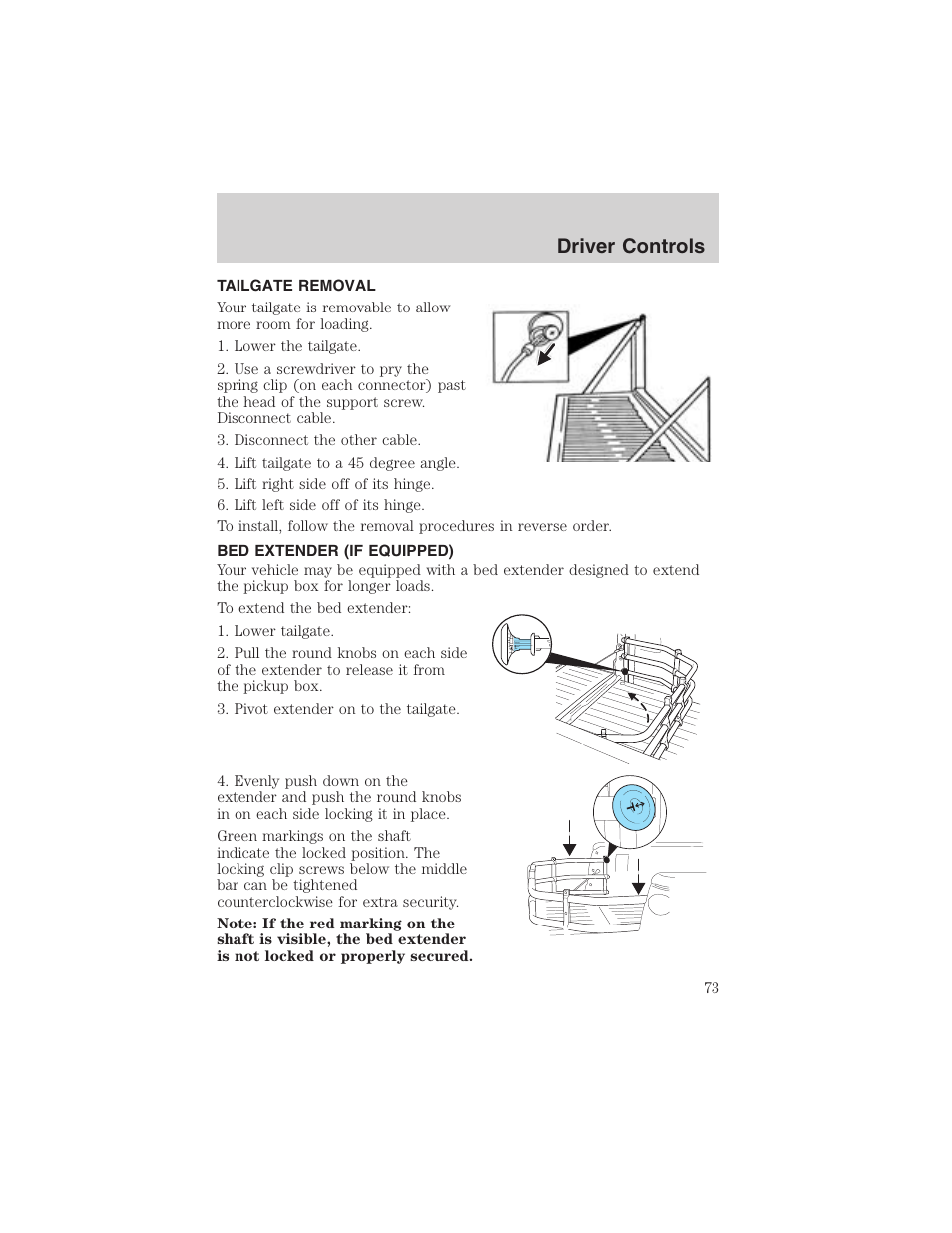 Driver controls | FORD 2003 F-150 v.4 User Manual | Page 73 / 280