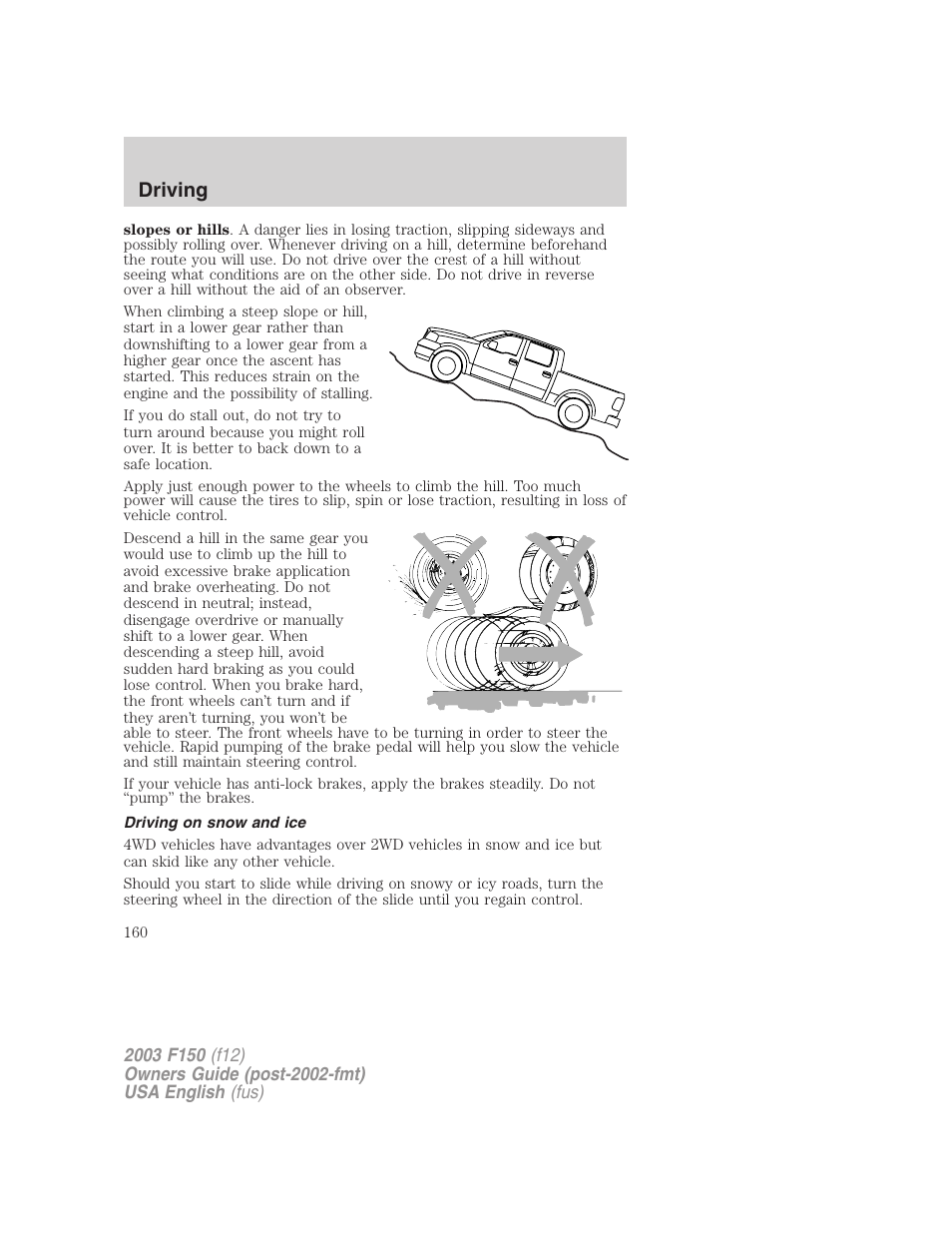 Driving | FORD 2003 F-150 v.5 User Manual | Page 160 / 280