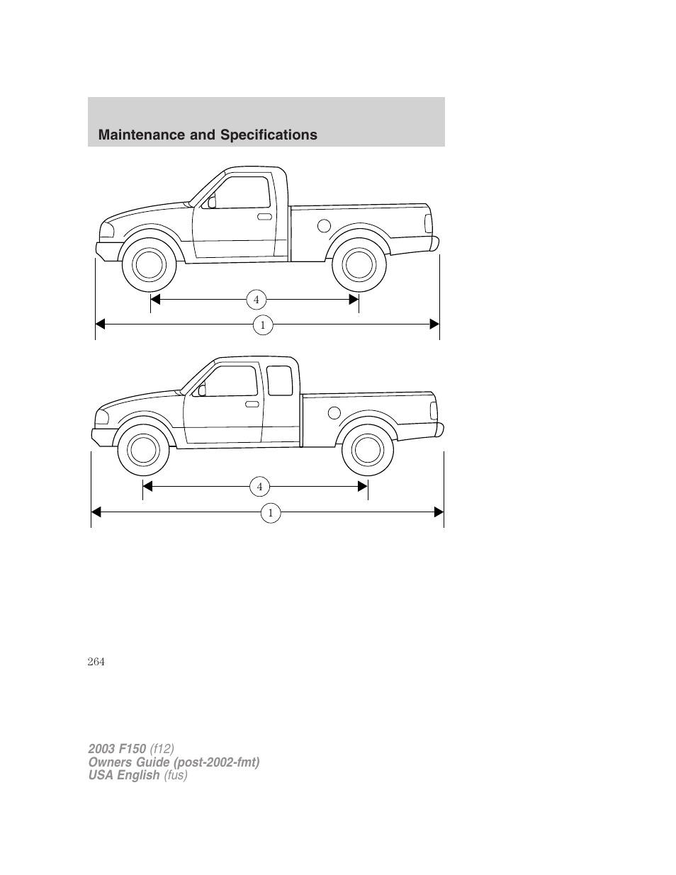 Maintenance and specifications | FORD 2003 F-150 v.5 User Manual | Page 264 / 280