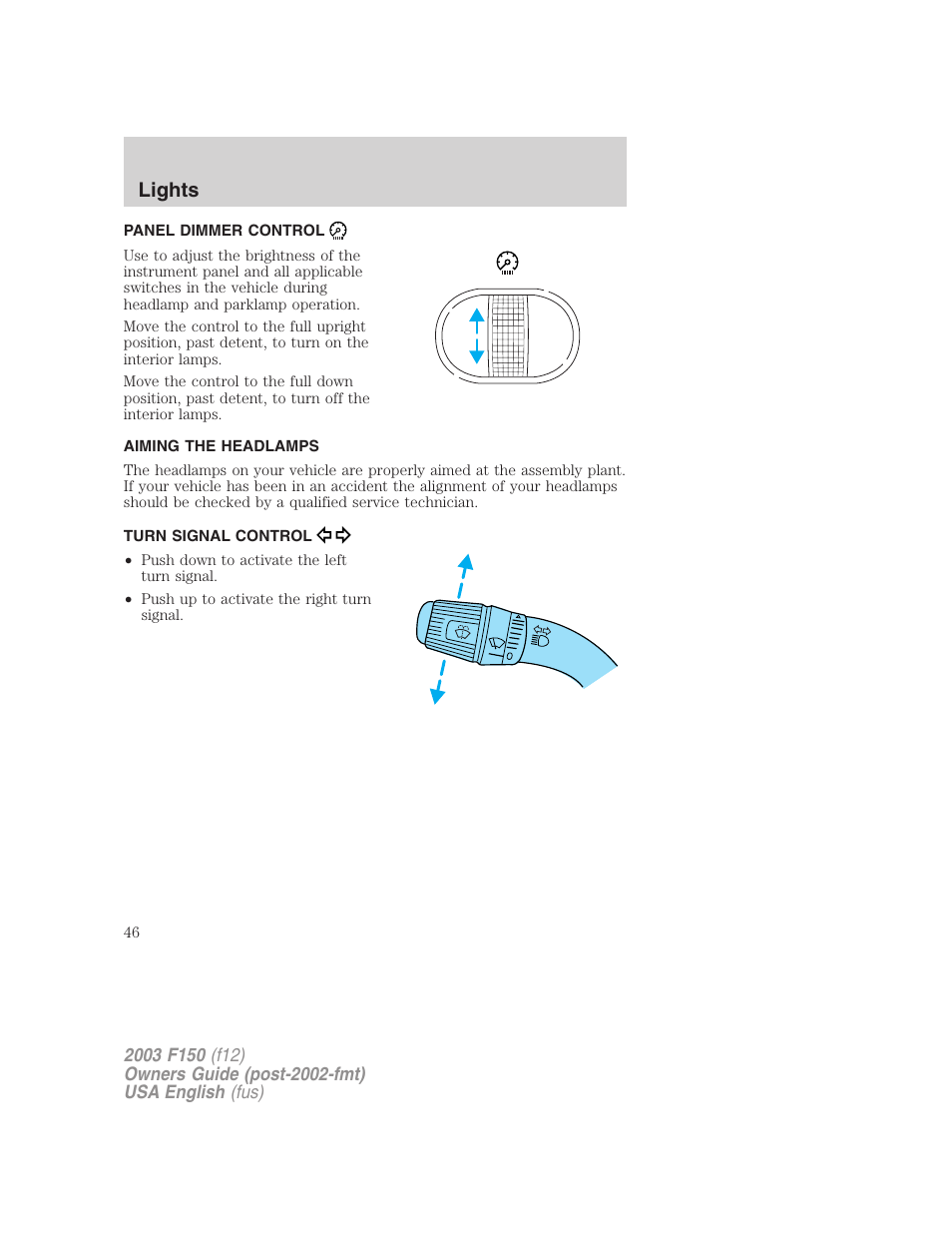 Lights | FORD 2003 F-150 v.5 User Manual | Page 46 / 280