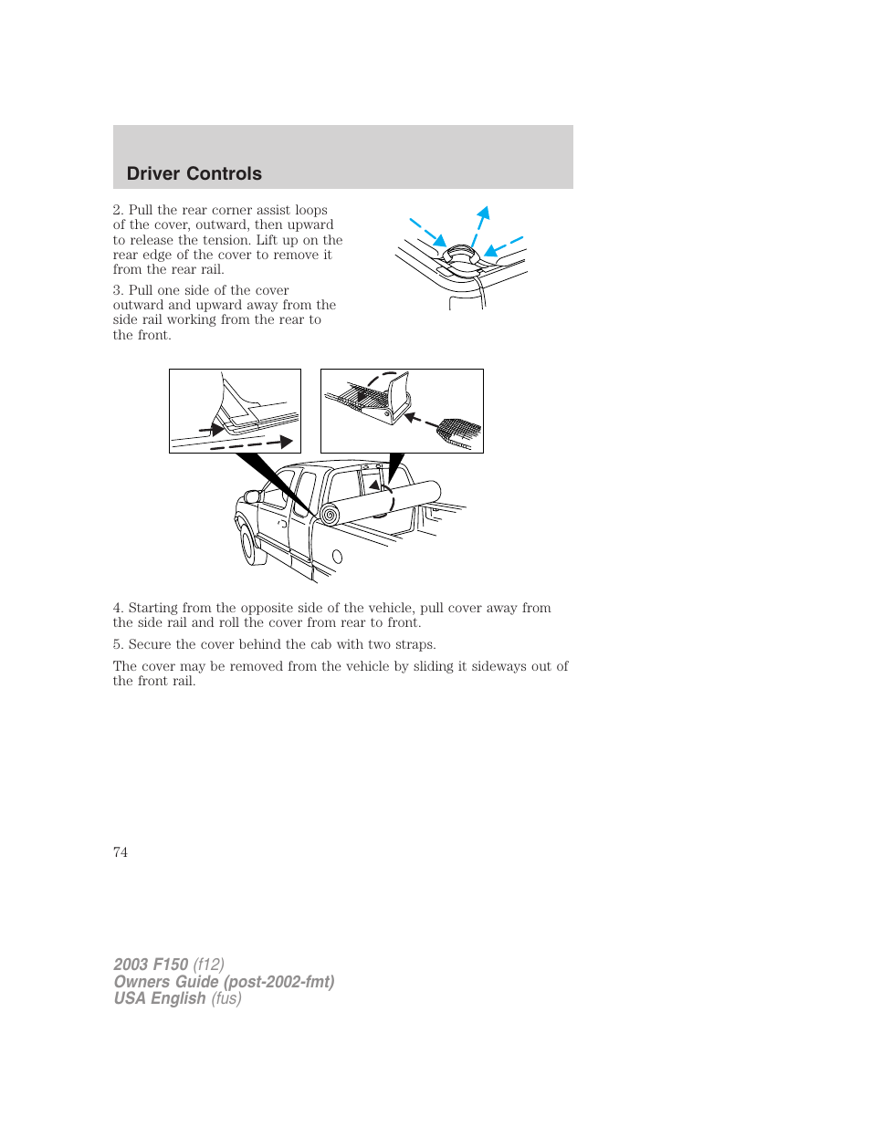 Driver controls | FORD 2003 F-150 v.5 User Manual | Page 74 / 280