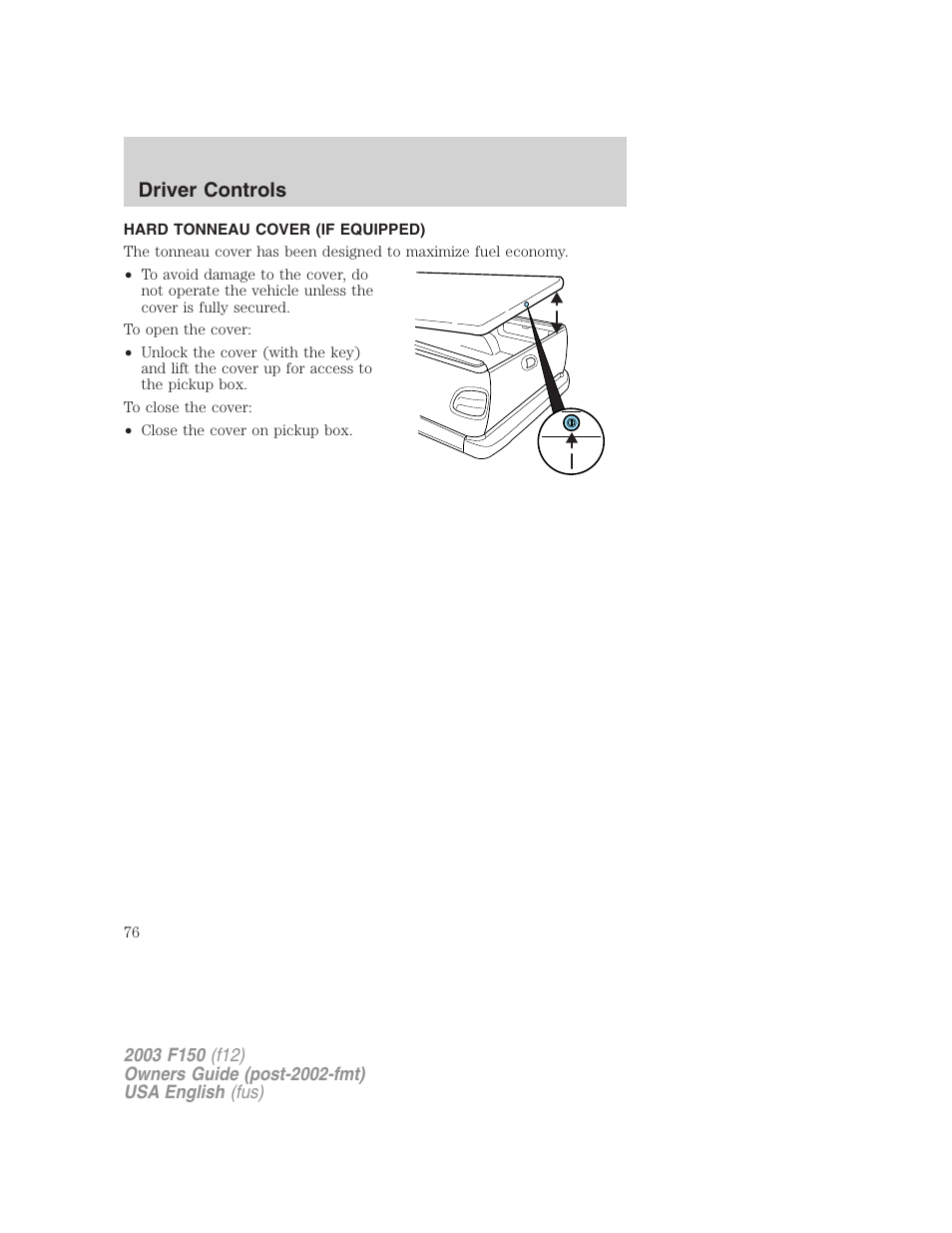 Driver controls | FORD 2003 F-150 v.5 User Manual | Page 76 / 280