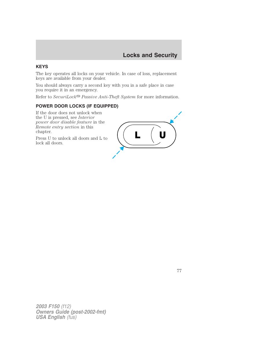 FORD 2003 F-150 v.5 User Manual | Page 77 / 280