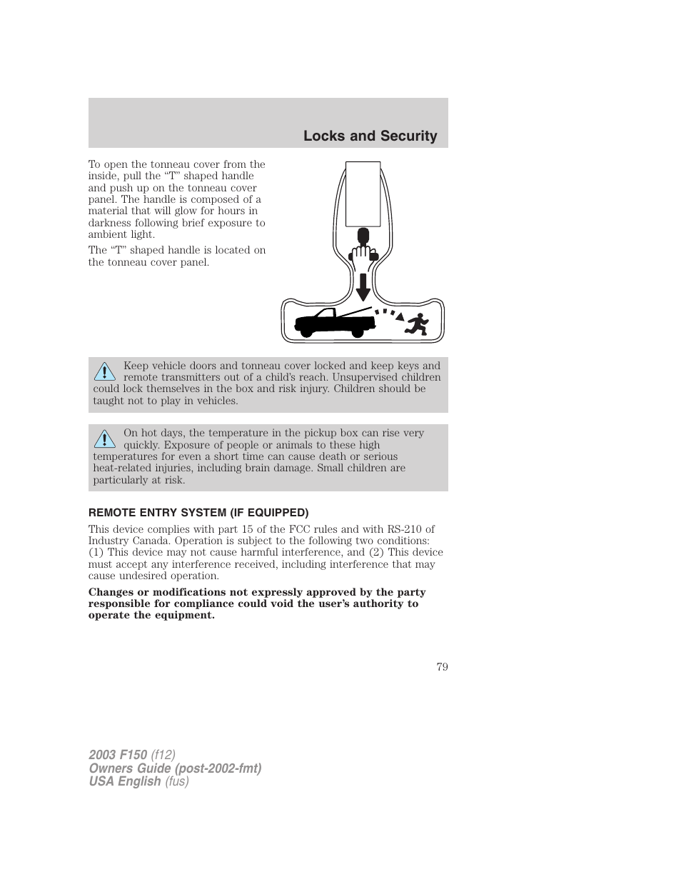 Locks and security | FORD 2003 F-150 v.5 User Manual | Page 79 / 280